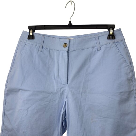 Kim Rogers Womens Light Blue Cotton Blend Flat Front Bermuda Shorts Size 10 - Picture 8 of 10